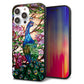 iPhone14 Pro Max 強化ガラス＆TPUスマホケース ガラプリ【MA996 ステンドグラス クジャク】