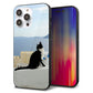 iPhone14 Pro Max 強化ガラス＆TPUスマホケース ガラプリ【VA805 ネコと地中海】