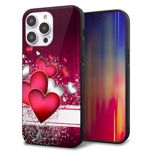 iPhone14 Pro Max 強化ガラス＆TPUスマホケース ガラプリ【VA835 ハートの息吹】