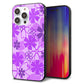 iPhone14 Pro Max 強化ガラス＆TPUスマホケース ガラプリ【VA960 重なり合う花 パープル】