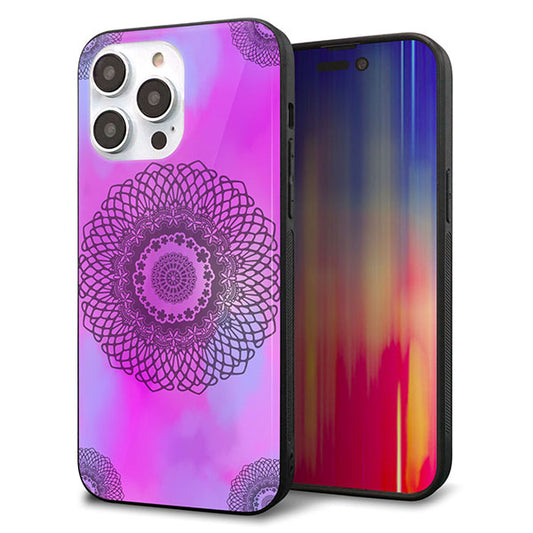 iPhone14 Pro Max 強化ガラス＆TPUスマホケース ガラプリ【YJ344 レース】