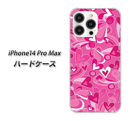 iPhone14 Pro Max 高画質仕上げ 背面印刷 ハードケース【383 ピンクのハート】