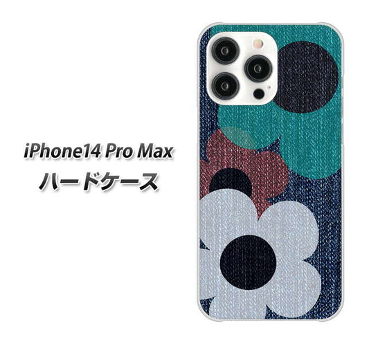 iPhone14 Pro Max 高画質仕上げ 背面印刷 ハードケース【EK869 ルーズフラワーinデニム風】