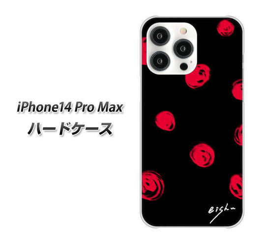 iPhone14 Pro Max 高画質仕上げ 背面印刷 ハードケース【OE837 手描きシンプル ブラック×レッド】