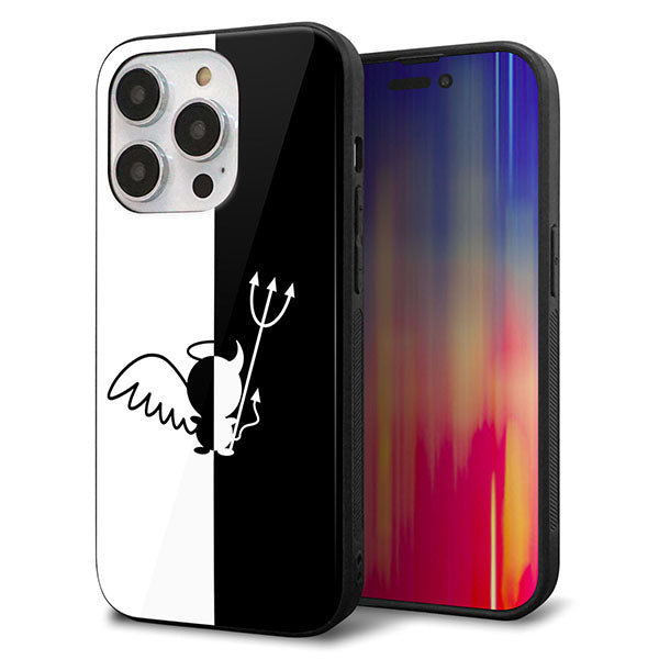 iPhone14 Pro 強化ガラス＆TPUスマホケース ガラプリ【027 ハーフデビット】