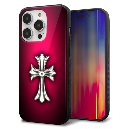 iPhone14 Pro 強化ガラス＆TPUスマホケース ガラプリ【249 クロスレッド】