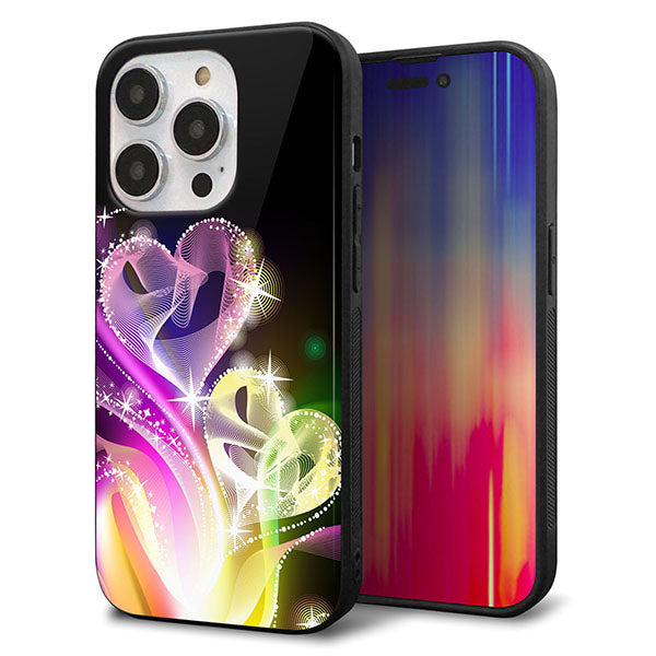 iPhone14 Pro 強化ガラス＆TPUスマホケース ガラプリ【386 光の軌跡】