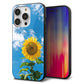 iPhone14 Pro 強化ガラス＆TPUスマホケース ガラプリ【KM877 ヒマワリ】