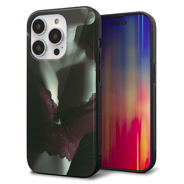 iPhone14 Pro 強化ガラス＆TPUスマホケース ガラプリ【KM887 ランジェリー】