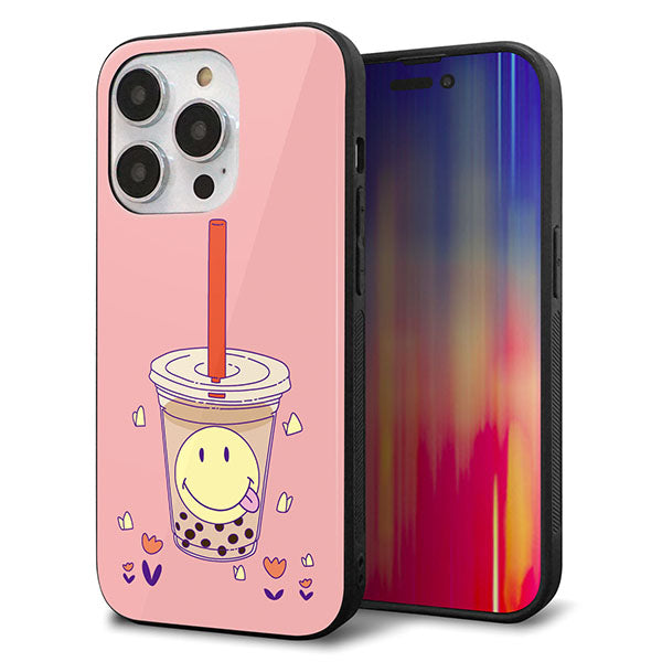 iPhone14 Pro 強化ガラス＆TPUスマホケース ガラプリ【MA903 タピオカ】