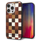 iPhone14 Pro 強化ガラス＆TPUスマホケース ガラプリ【MA929 寄木細工 チェッカー】