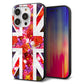 iPhone14 Pro 強化ガラス＆TPUスマホケース ガラプリ【SC801 ユニオンジャック リアルフラワー】