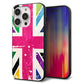 iPhone14 Pro 強化ガラス＆TPUスマホケース ガラプリ【SC806 ユニオンジャック ピンクビンテージ】