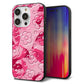 iPhone14 Pro 強化ガラス＆TPUスマホケース ガラプリ【SC847 フラワーヴェルニ花濃いピンク（ローズアンディアン）】