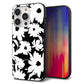 iPhone14 Pro 強化ガラス＆TPUスマホケース ガラプリ【SC915 花柄モノトーン 04】