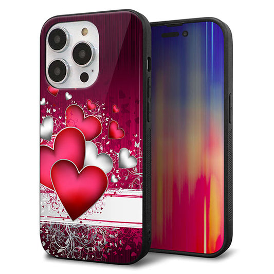 iPhone14 Pro 強化ガラス＆TPUスマホケース ガラプリ【VA835 ハートの息吹】