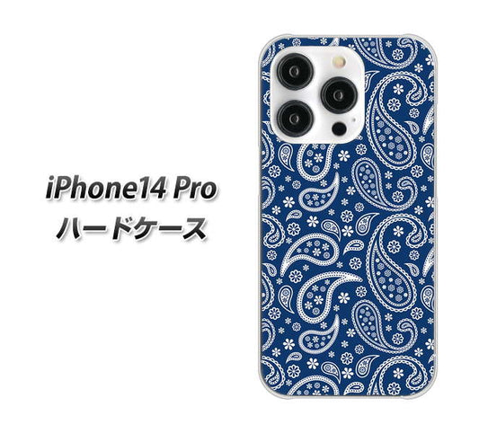 iPhone14 Pro 高画質仕上げ 背面印刷 ハードケース【764 ペイズリーブロンズブルー】