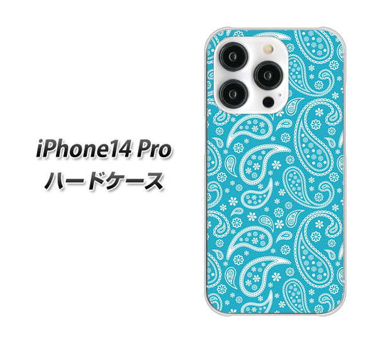 iPhone14 Pro 高画質仕上げ 背面印刷 ハードケース【766 ペイズリーブルー】
