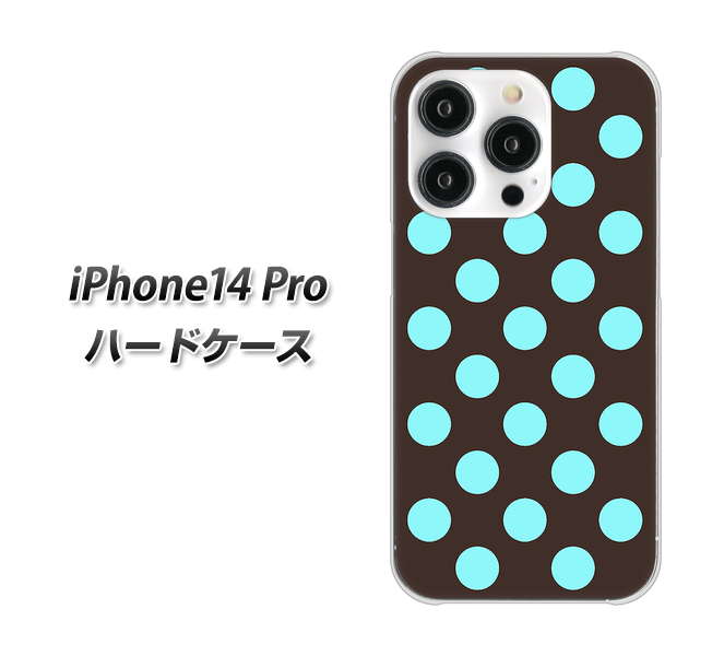 iPhone14 Pro 高画質仕上げ 背面印刷 ハードケース【1352 シンプルビッグ水色茶】