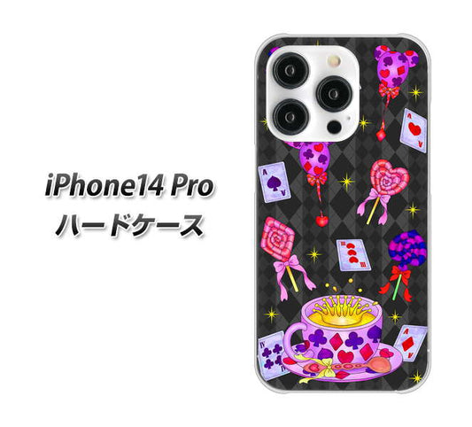 iPhone14 Pro 高画質仕上げ 背面印刷 ハードケース【AG818 トランプティー（黒）】