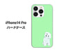 iPhone14 Pro 高画質仕上げ 背面印刷 ハードケース【YJ071 トイプードルホワイト（グリーン）】