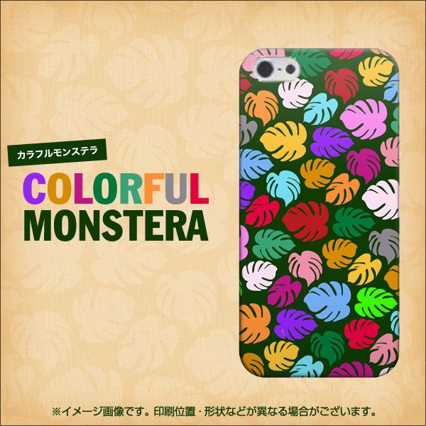 iPhone5/iPhone5s 高画質仕上げ 背面印刷 ハードケース【761 カラフルモンステラ】
