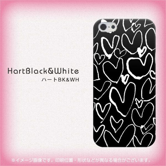 iPhone5/iPhone5s 高画質仕上げ 背面印刷 ハードケース【1124 ハート BK＆WH】