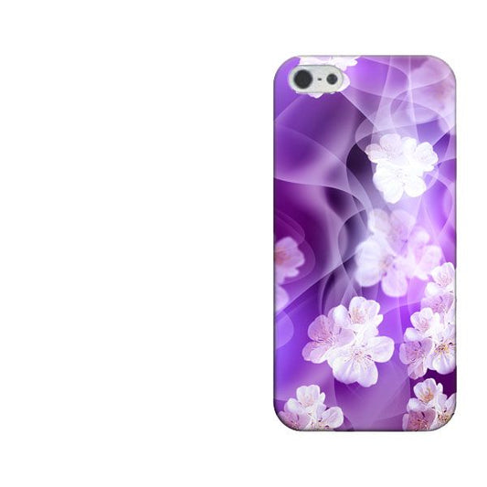 iPhone5/iPhone5s 高画質仕上げ 背面印刷 ハードケース【1211 桜とパープルの風】