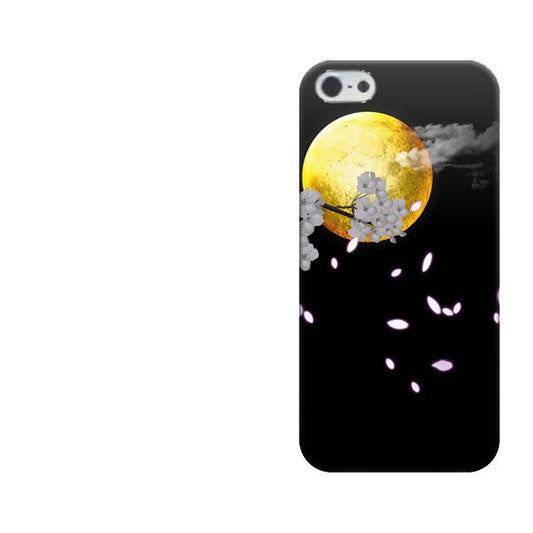 iPhone5/iPhone5s 高画質仕上げ 背面印刷 ハードケース【1224 満月と桜】