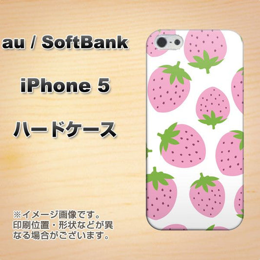 iPhone5/iPhone5s 高画質仕上げ 背面印刷 ハードケース【SC816 大きいイチゴ模様 ピンク】