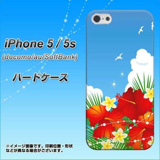 iPhone5/iPhone5s 高画質仕上げ 背面印刷 ハードケース【VA821 ハイビスカスと青空】