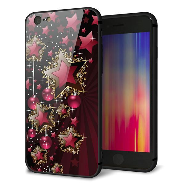 iPhone6 強化ガラス＆TPUスマホケース ガラプリ【434 星の壁】