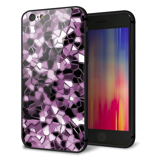 iPhone6 強化ガラス＆TPUスマホケース ガラプリ【EK837 テクニカルミラーパープル】