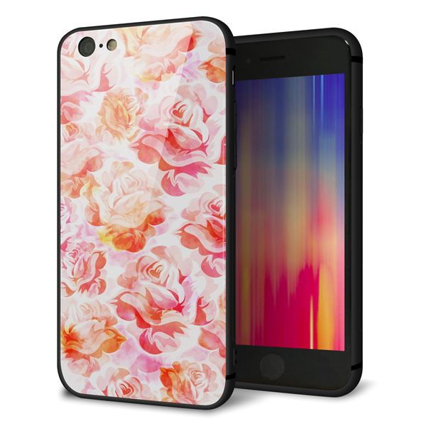 iPhone6 強化ガラス＆TPUスマホケース ガラプリ【SC930 ローズ レッド】