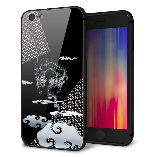 iPhone6 強化ガラス＆TPUスマホケース ガラプリ【YC906 雲竜01】