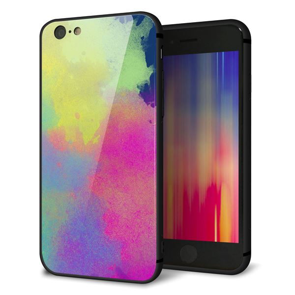 iPhone6 強化ガラス＆TPUスマホケース ガラプリ【YJ294 デザイン色彩】