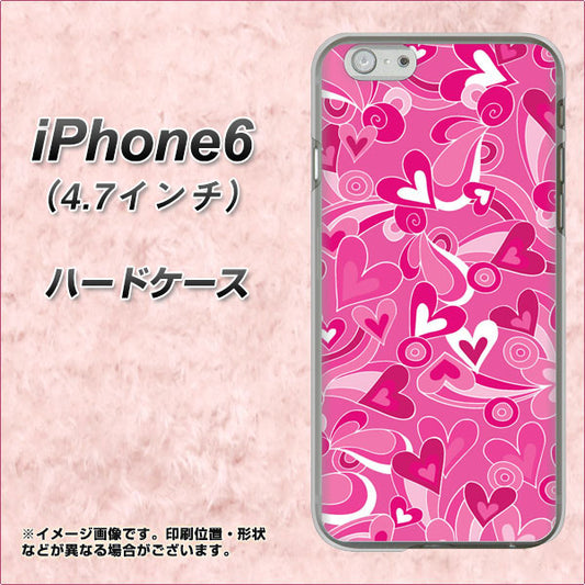 iPhone6 高画質仕上げ 背面印刷 ハードケース【383 ピンクのハート】