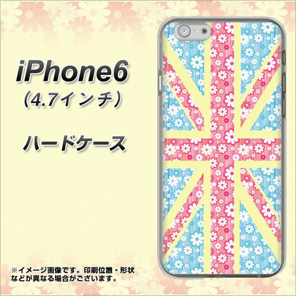 iPhone6 高画質仕上げ 背面印刷 ハードケース【EK895 ユニオンジャックパステルフラワー】