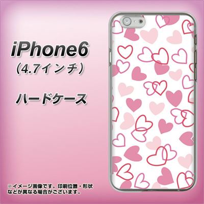 iPhone6 高画質仕上げ 背面印刷 ハードケース【VA929 ハートがいっぱい ピンク】