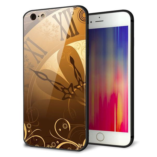 iPhone6 PLUS 強化ガラス＆TPUスマホケース ガラプリ【185 時を刻む針】