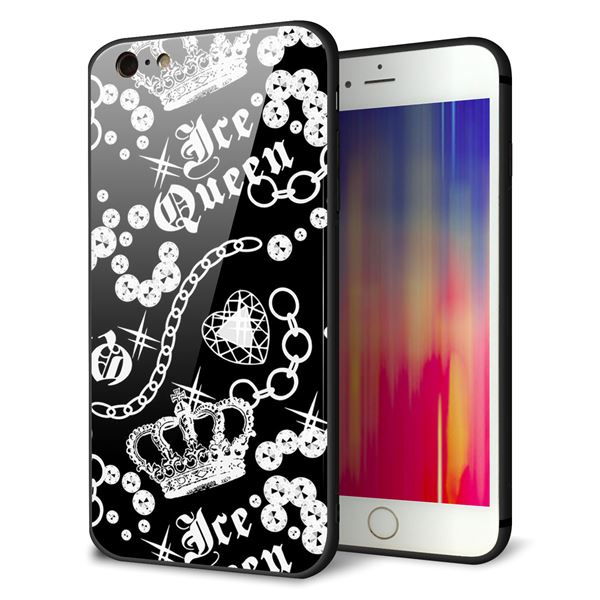 iPhone6 PLUS 強化ガラス＆TPUスマホケース ガラプリ【187 ゴージャス クラウン】