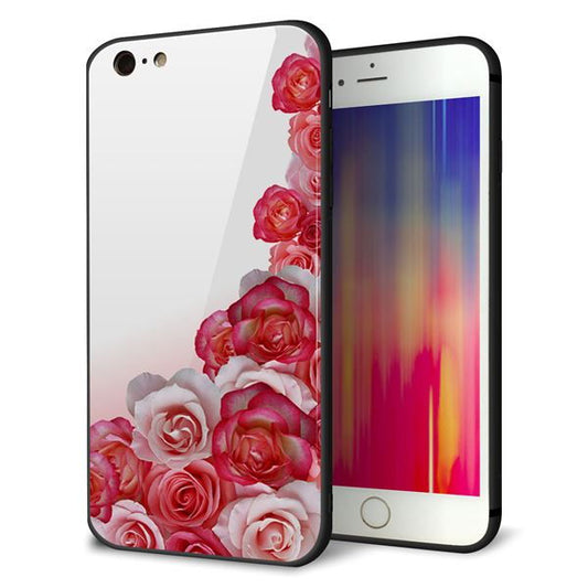 iPhone6 PLUS 強化ガラス＆TPUスマホケース ガラプリ【299 薔薇の壁】