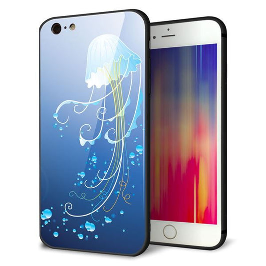 iPhone6 PLUS 強化ガラス＆TPUスマホケース ガラプリ【362 ジェリーフィシュ】