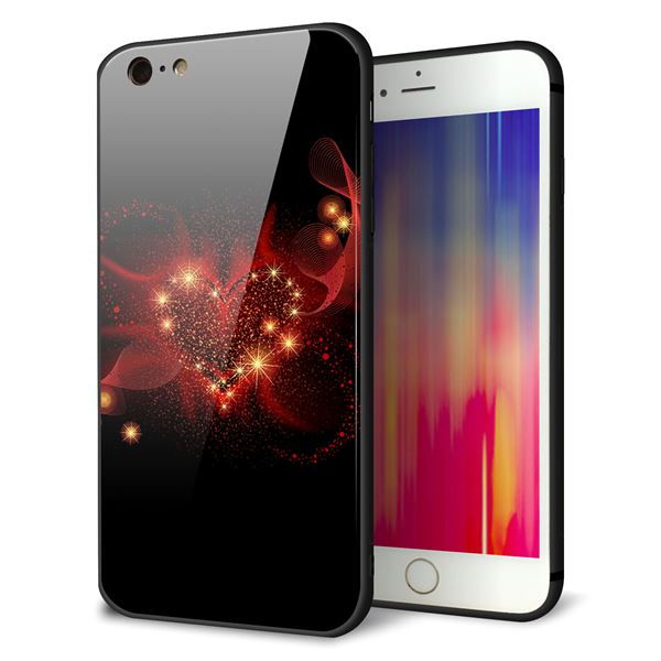 iPhone6 PLUS 強化ガラス＆TPUスマホケース ガラプリ【382 ハートの創生】