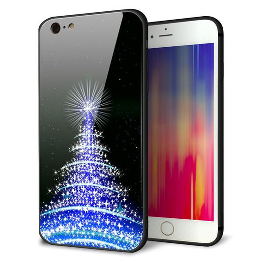 iPhone6 PLUS 強化ガラス＆TPUスマホケース ガラプリ【589 ブルーライトツリー】