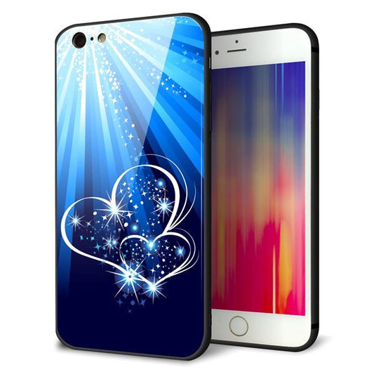 iPhone6 PLUS 強化ガラス＆TPUスマホケース ガラプリ【702 スイミングハート】