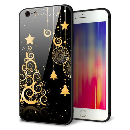 iPhone6 PLUS 強化ガラス＆TPUスマホケース ガラプリ【721 その他のカラークリスマスツリー】