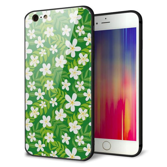 iPhone6 PLUS 強化ガラス＆TPUスマホケース ガラプリ【760 ジャスミンの花畑】