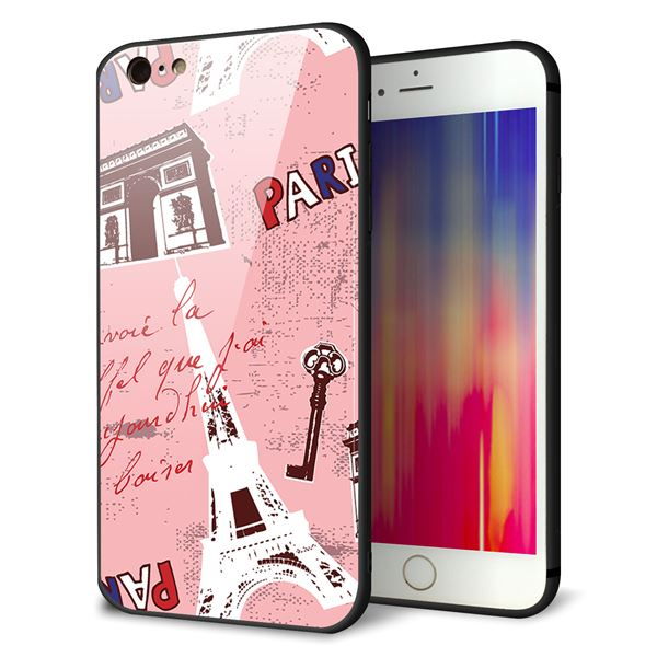 iPhone6 PLUS 強化ガラス＆TPUスマホケース ガラプリ【EK813 ビューティフルパリレッド】