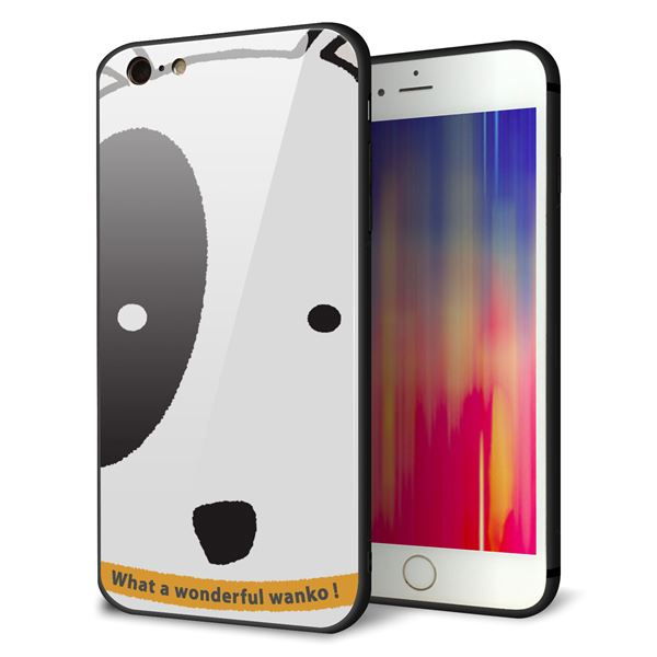 iPhone6 PLUS 強化ガラス＆TPUスマホケース ガラプリ【IA800 わんこ】